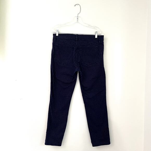 Tory Burch Emmy Ankle Skinny Pants jeans Navy blue Daisy Dots size 30 preppy - Picture 4 of 7
